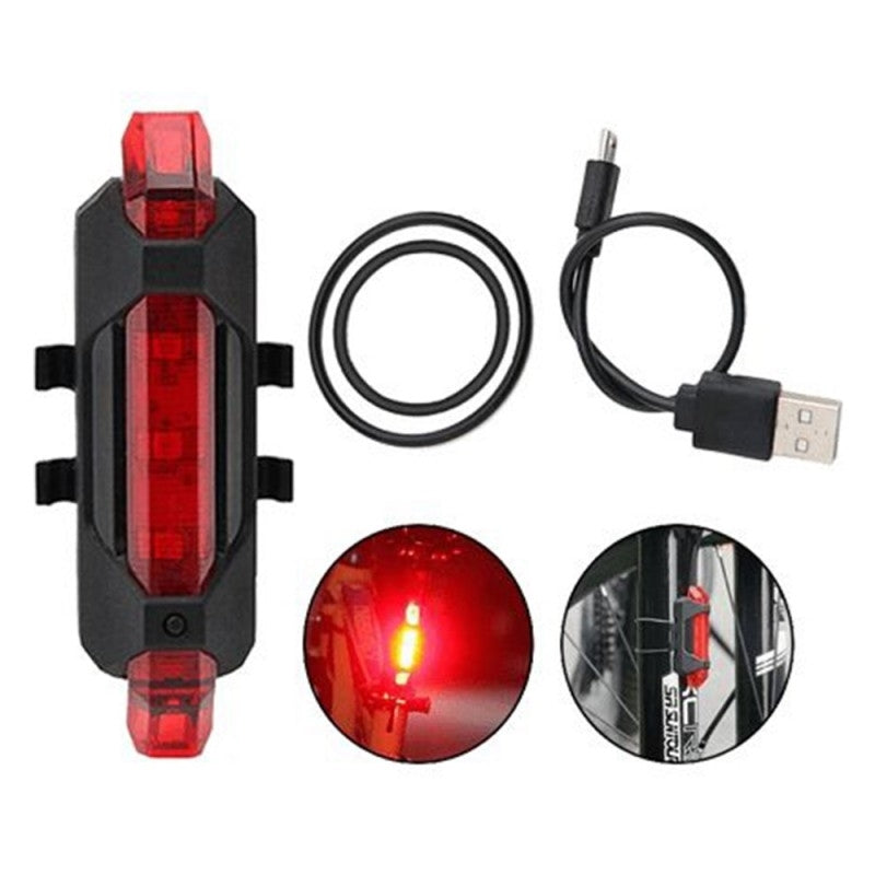 Flash Led Rojo Para Bicicleta Recargable