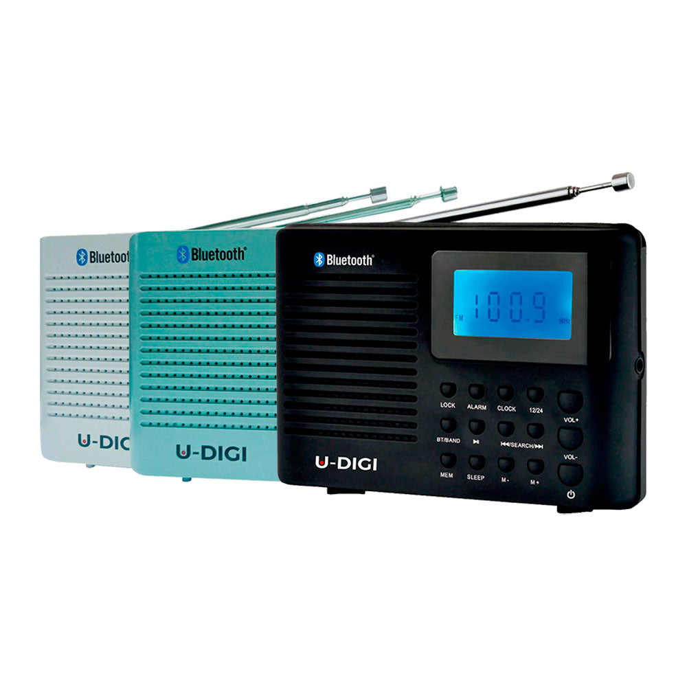 Radio Portátil Digital Profesional Bluetooth Reloj Alarma®