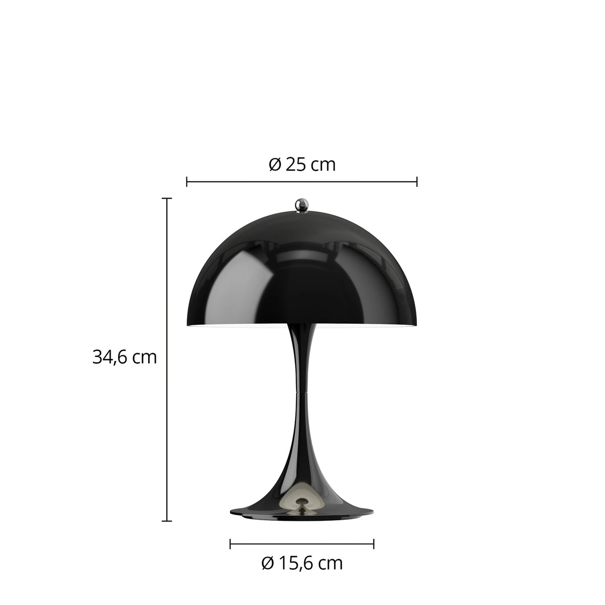 Lampara Luminaria De Mesa Acrílico Negra Contemporánea®