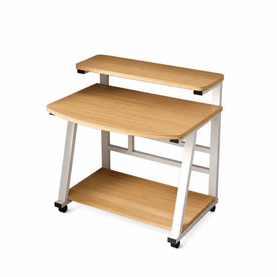 Escritorio Minimalista Con Ruedas - 2 Estantes®