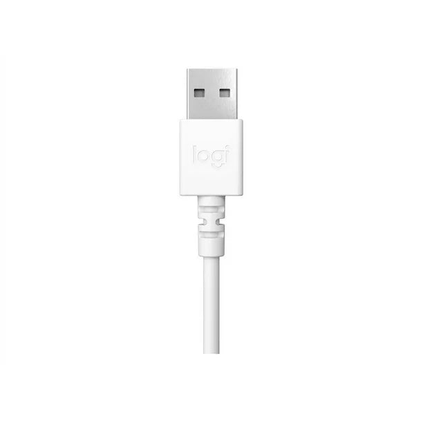 Auricular Headset Logitech H390 Usb Blanco Con Micrófono