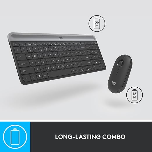 Kit Teclado Y Mouse Inalámbrico Logitech Mk470 Color Negro