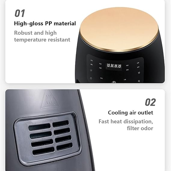 Freidora De Aire Hoffmans Negra Hm-6018 6L Cocina Rápido®