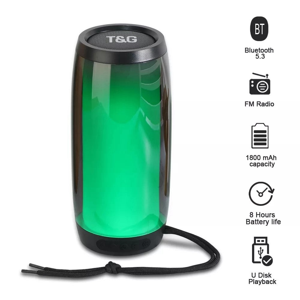 Parlante Bluetooth T&G Portátil 10W RMS con Luces LED®