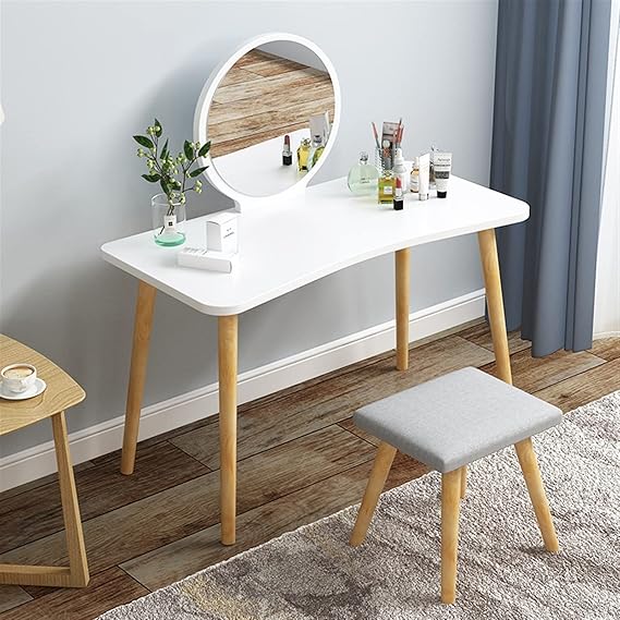 Escritorio Tocador Con Espejo 38cm Y Banquito 80x40x113cm®