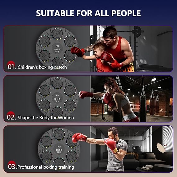 Entrenador De Boxeo De Pared 6 Objetivos Música Bluetooth®