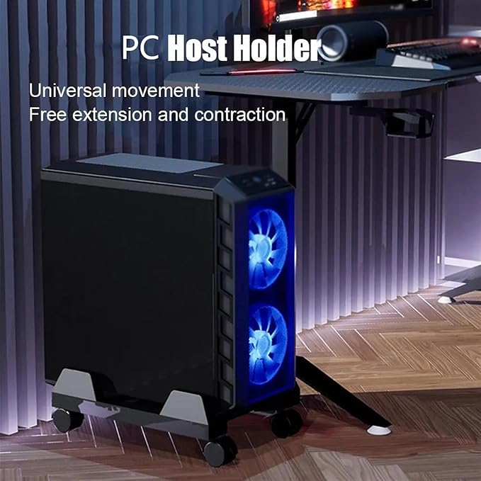 Soporte Para CPU Con Ruedas Base Ajustable Color Negro®