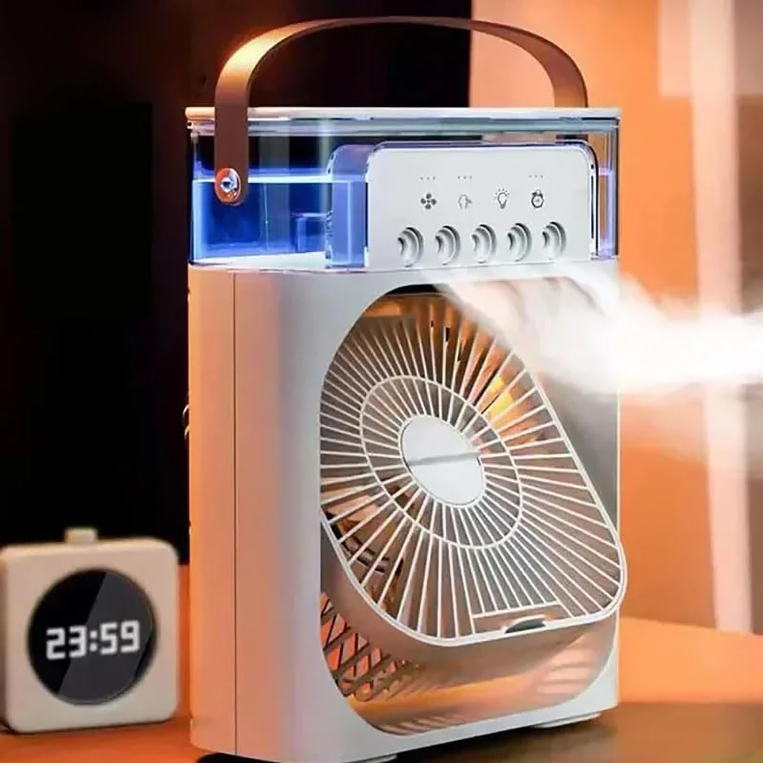 Ventilador Portatil Mini 3en1 Aire Frio Y Humidificador Led®