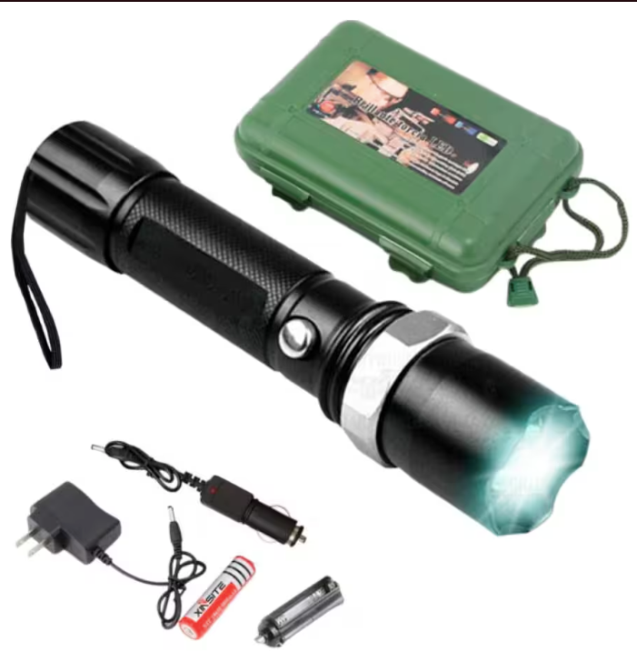 Linterna Swat Recargable Negras Practica Para Camping®
