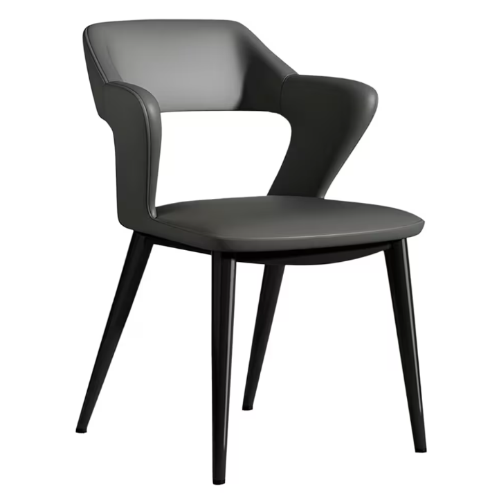 Silla De Comedor Recepción Tapizada 4 Patas Calidad Premium gris ocuro®