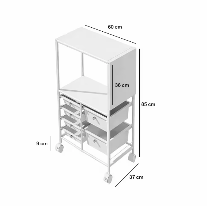 Organizador Cocina Extensible Con Ruedas 6 canastos Acero®