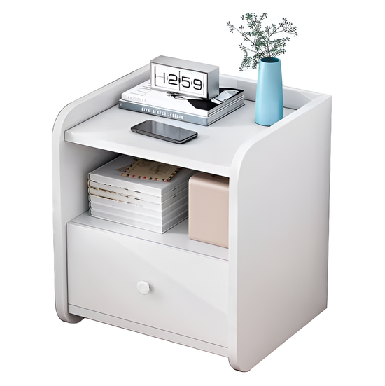Mesa De Luz - 1 Cajón 2 Estantes - Blanco®