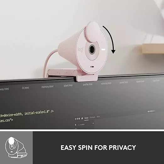 Logitech Webcam Brio 300 Usb-c 2mp/30fps 1080p Color Rosa
