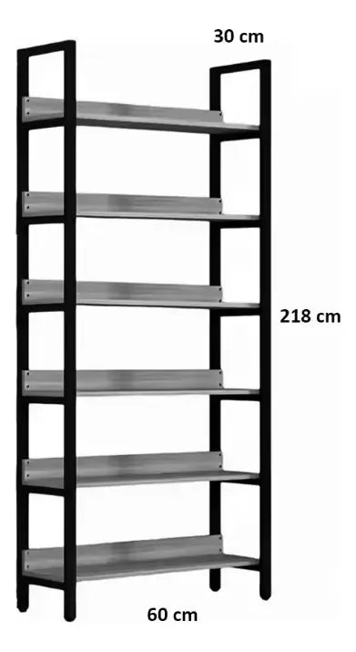 Estantería 6 Niveles Metal Y Mdf 30x60x218cm®
