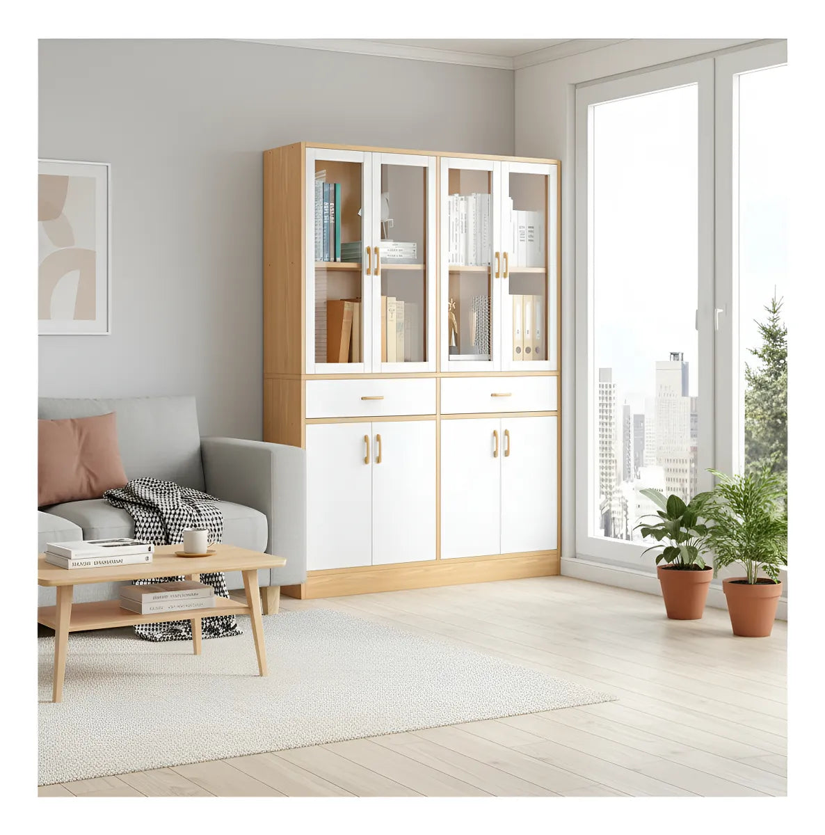 Estantería Armario Para Cocina 2 Cajones 4 Puertas 180cm®
