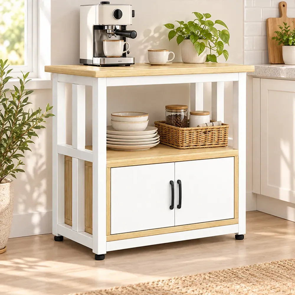 Organizador de cocina auxiliar MDF y metal 2 puertas