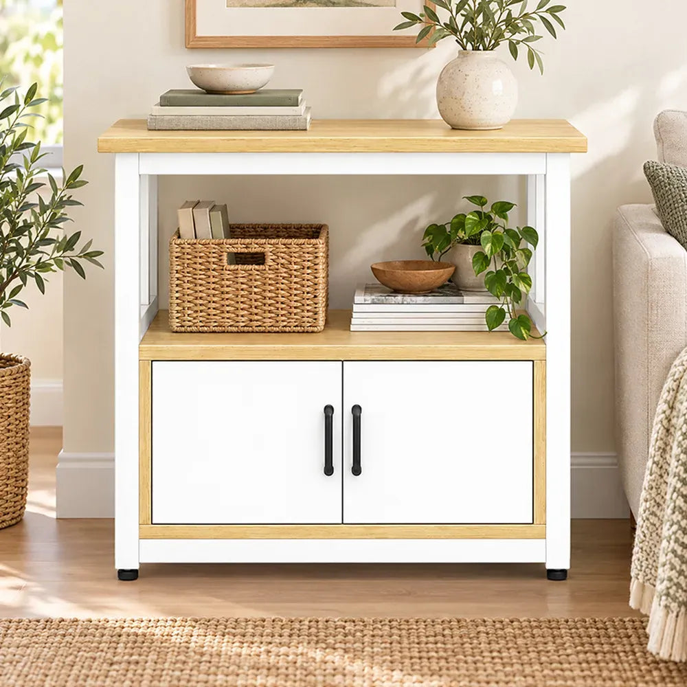Organizador de cocina auxiliar MDF y metal 2 puertas