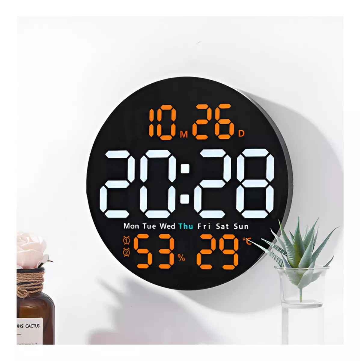 Reloj De Pared Digital 10'', Led Con Temperatura Y Humedad®