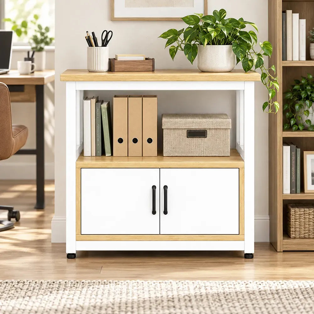 Organizador de cocina auxiliar MDF y metal 2 puertas