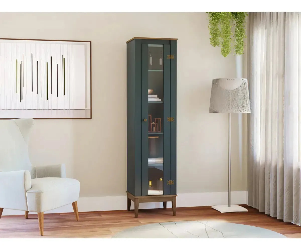 Armario Cristalero Living 1 Puerta Estilo Colonial Premium®