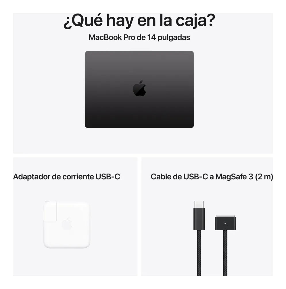 Apple 2025 MacBook Pro 14pulg Chip M5 de Apple, CPU y GPU 10 núcleos, 16GB Memoria unificada, 512 GB®