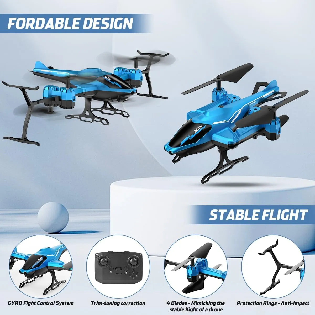 Drone Avion Con Control Remoto Luces Led Lh-x73®