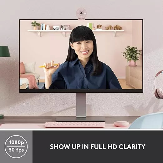 Logitech Webcam Brio 300 Usb-c 2mp/30fps 1080p Color Rosa