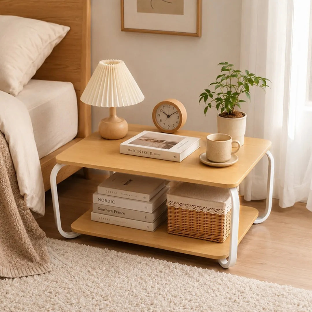 Mesa Ratona Premium Mdf Laminado 2 Niveles Patas Metalicas®