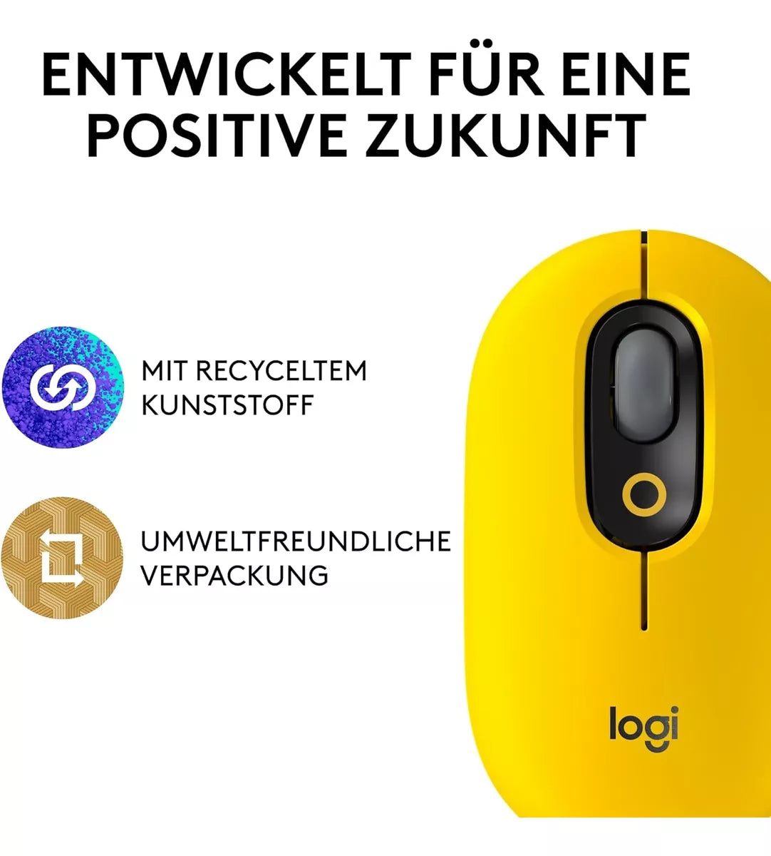Mouse Logitech Inalámbrico Pop 910 Color Blast Yellow