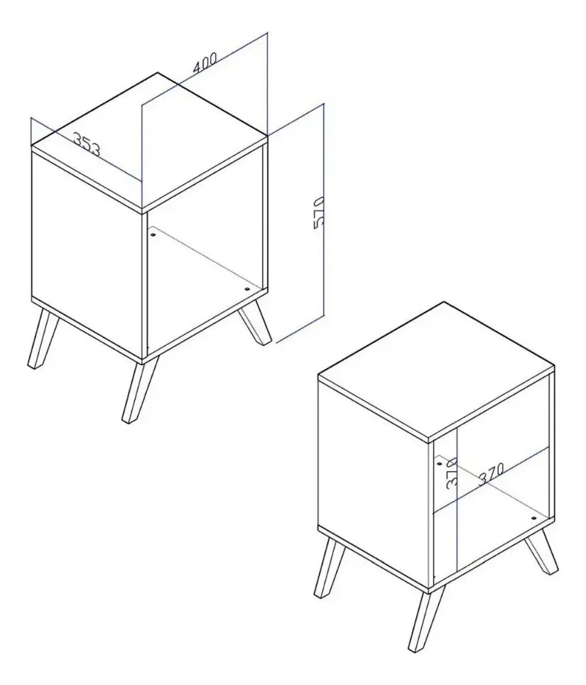 Mesa de Luz Retro Cubo Organizador Premium MDP Resistente®
