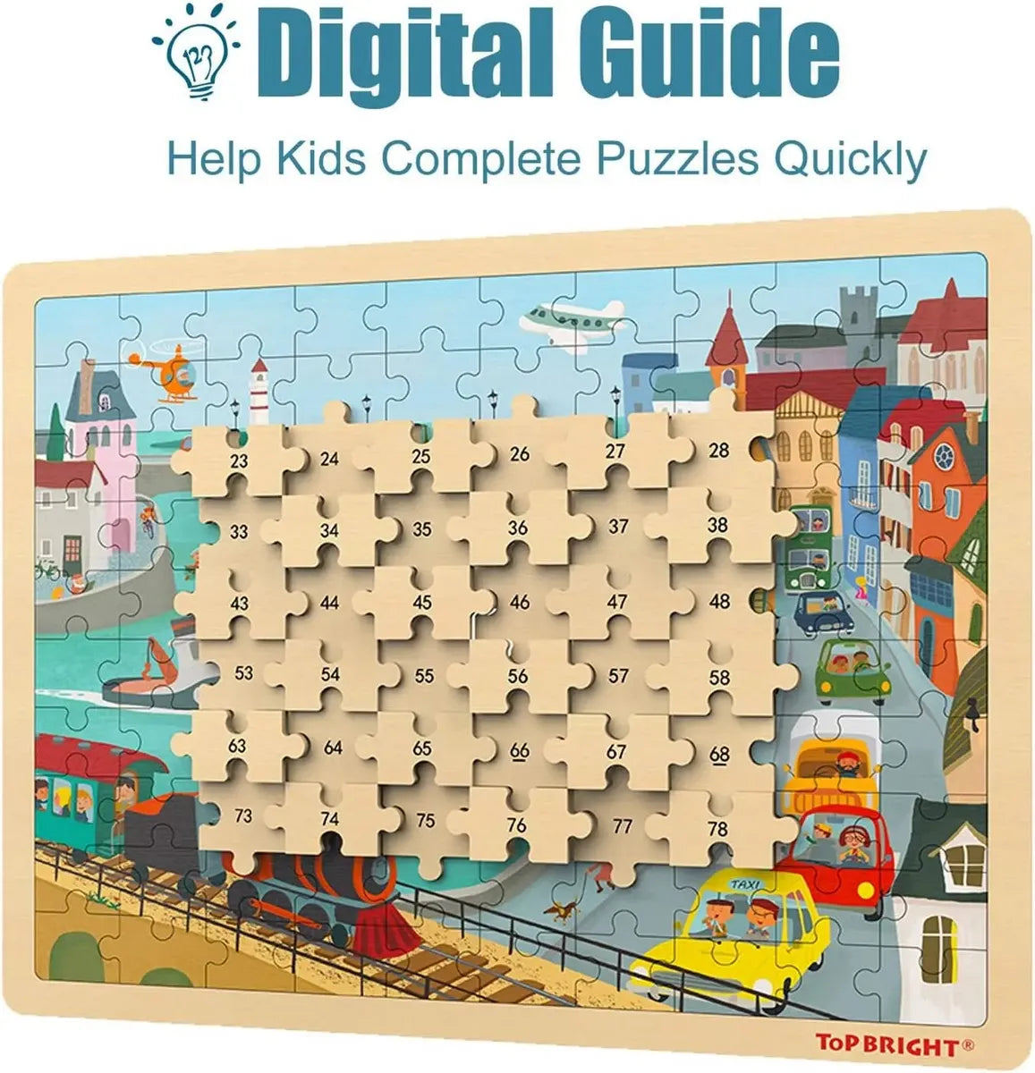 Puzzle De Madera De Ciudades 100 piezas Didactico Para Niños®