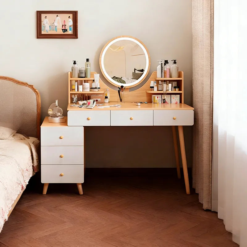 Escritorio Juvenil Para Maquillaje Moderno Mdf+Espejo Led®