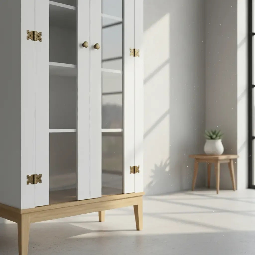 Armario Vitrina Cristalero 2 Puertas Living Estilo Colonial®