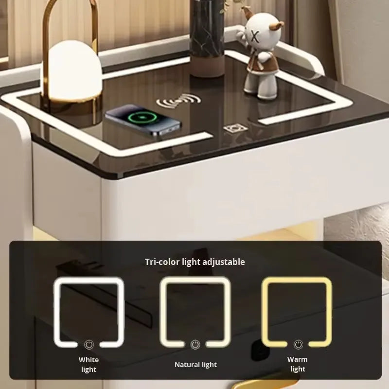 Mesa De Luz Smart Premium Led+carga Inalámbrica+bluetooth®