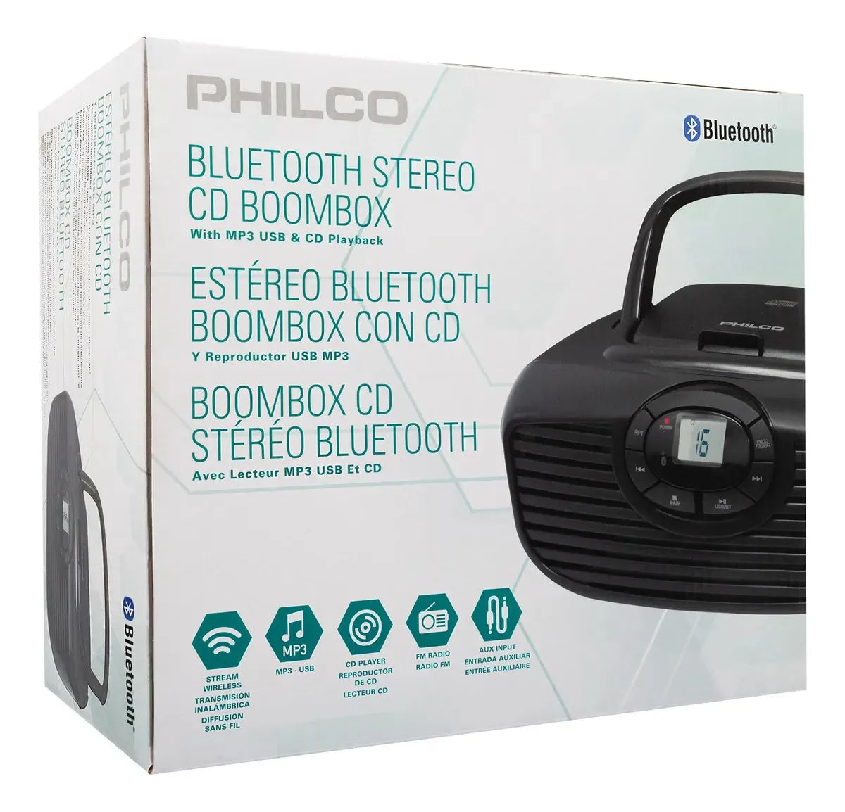 Radio Philco Portatil Con Bluetooth, Cd, Mp3 Y Usb Estereo®