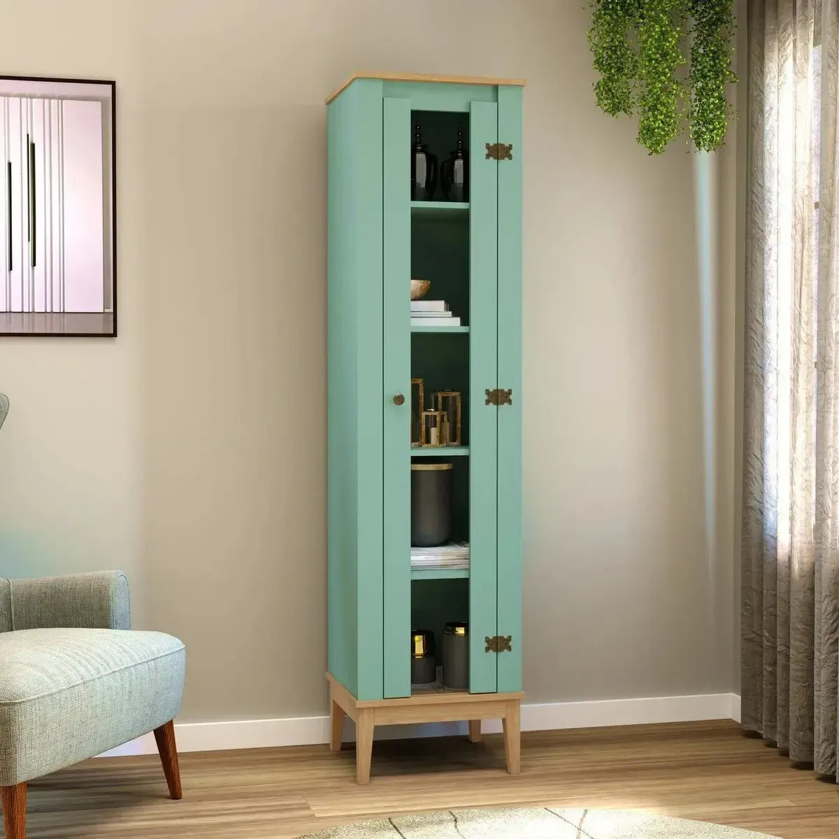 Armario Cristalero Living 1 Puerta Estilo Colonial Premium®
