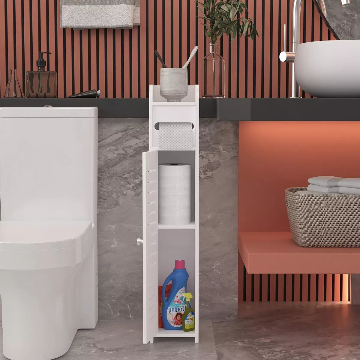 Mueble Estante De Baño Organizador 3 Compartimiento 80x15cm®