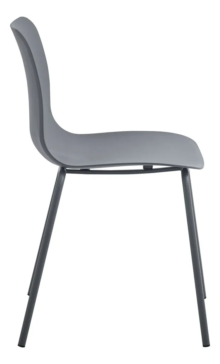 Silla De Comedor Gris Mate Metal Y Polipropileno Premium®