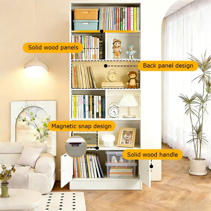 Estantería Organizador 7estantes 2puertas 178x60 Mdf Blanco®