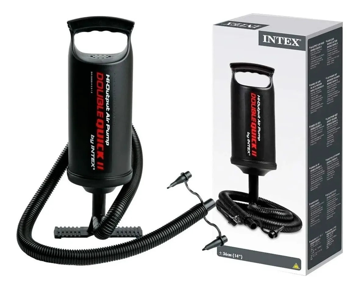 Inflador Intex Double Quick Ii Mediano 36cm Negro