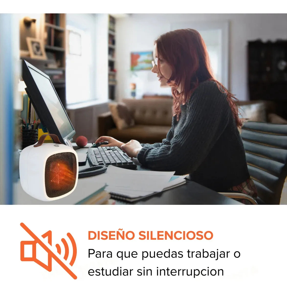 Calefactor Cerámico Portátil Ideal Escritorio Silencioso®