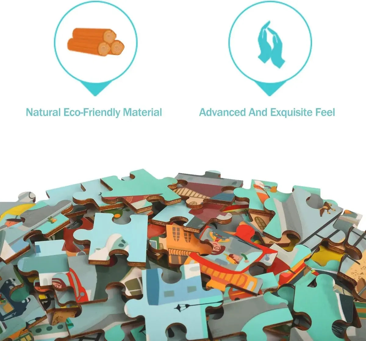 Puzzle De Madera De Ciudades 100 piezas Didactico Para Niños®