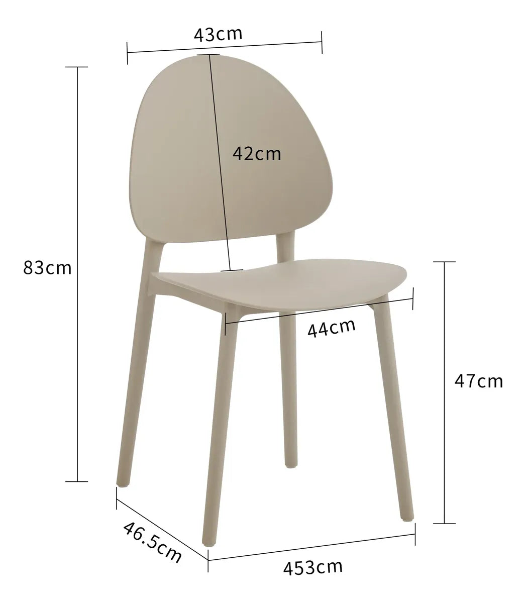 Silla Comedor/exterior Milky Tea Mate Polipropileno Premium®