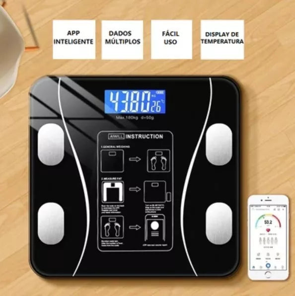 Balanza Baño Profesional 180 Kg Bluetooth Con Aplicación®