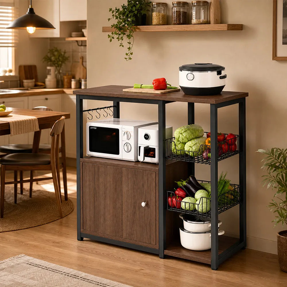 Organizador Multiuso De Cocina Premium Metal Madera Marrón®