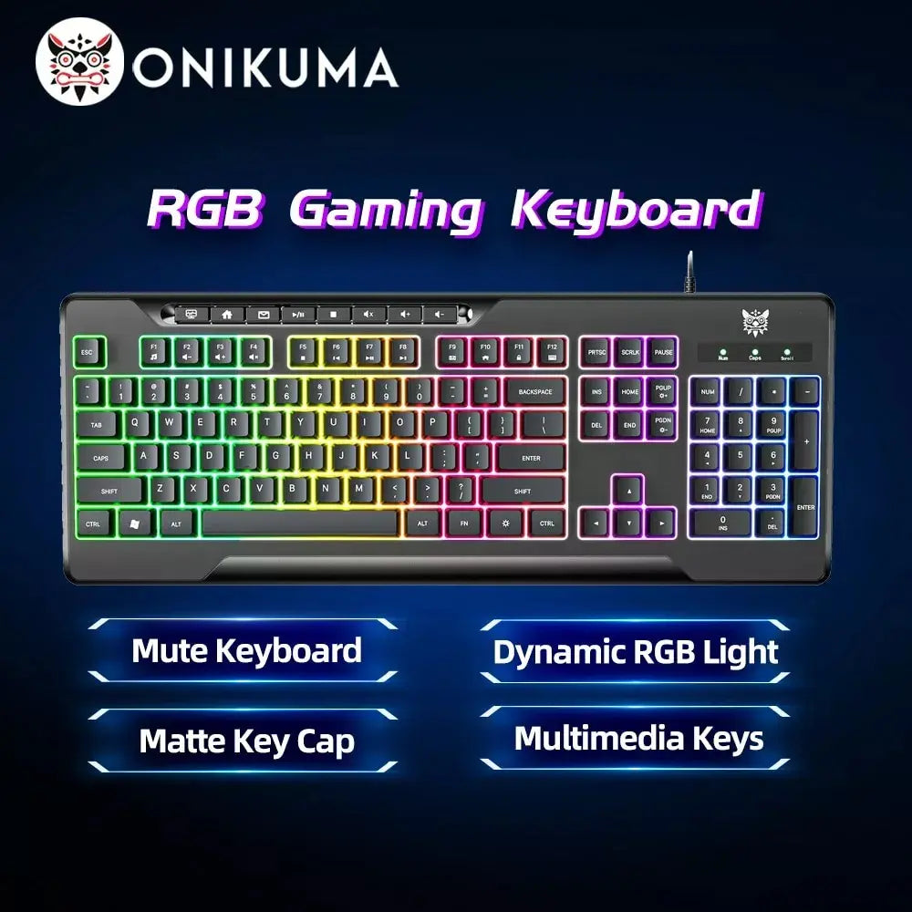 Teclado Gamer Onikuma Rgb Retroiluminado Inglés Internacional Cableado®