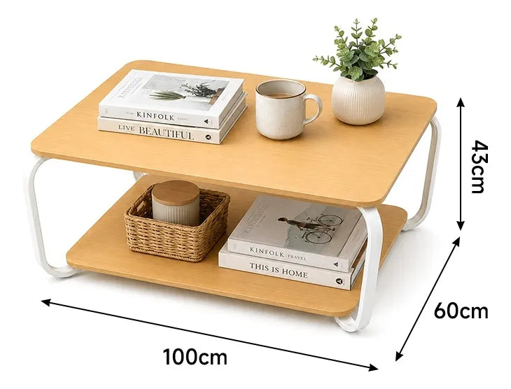 Mesa Ratona Moderna 2 Niveles Mdf Laminado+patas Metalicas®