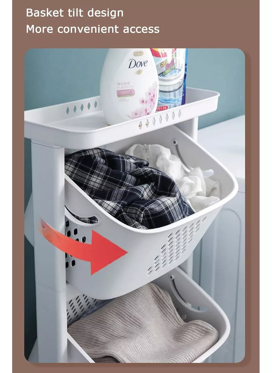 Organizador Transportable 3 Cestos Y Estante Para Baño
