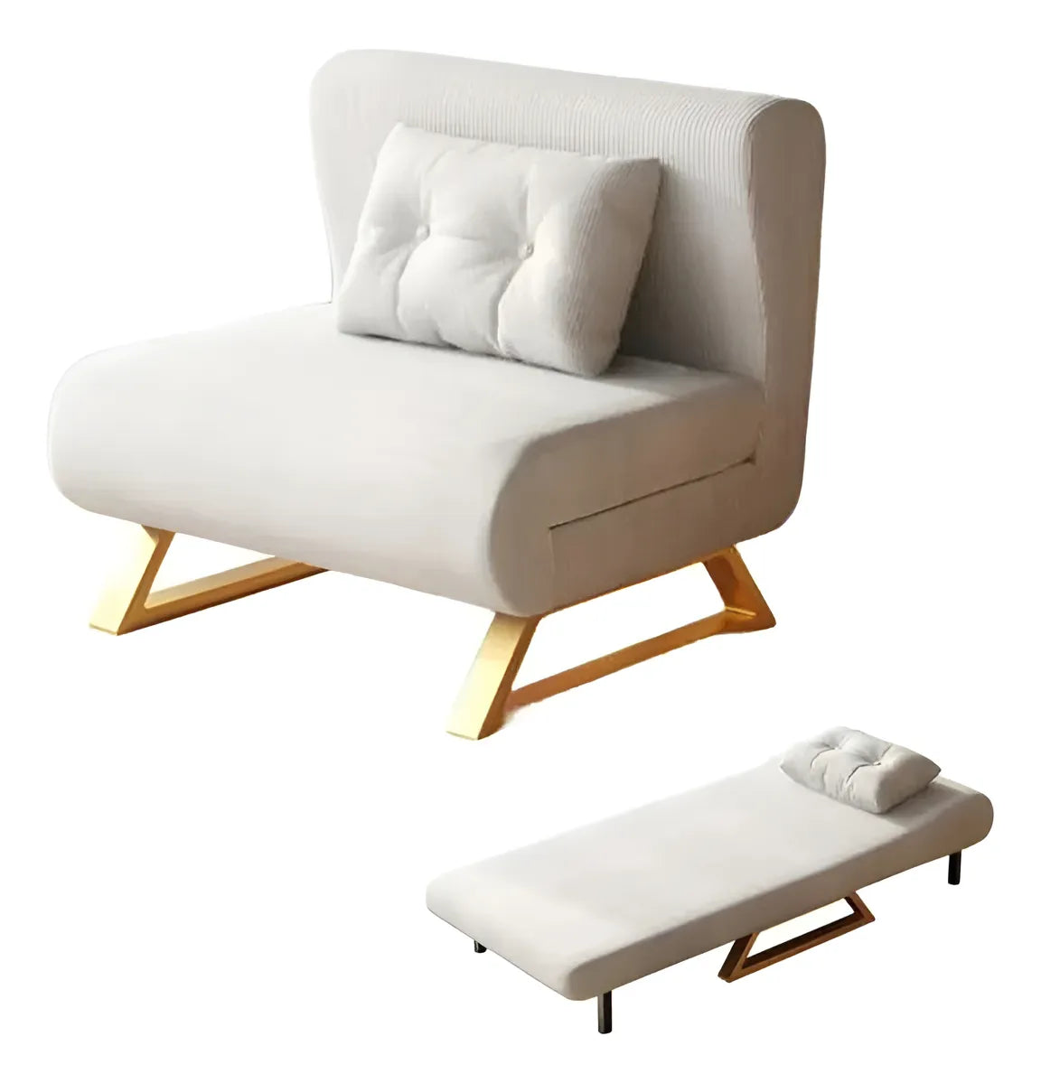 Sofá Cama 1 Cuerpo 73cm 3 En 1 Reclinable Movi Gris Moderno®