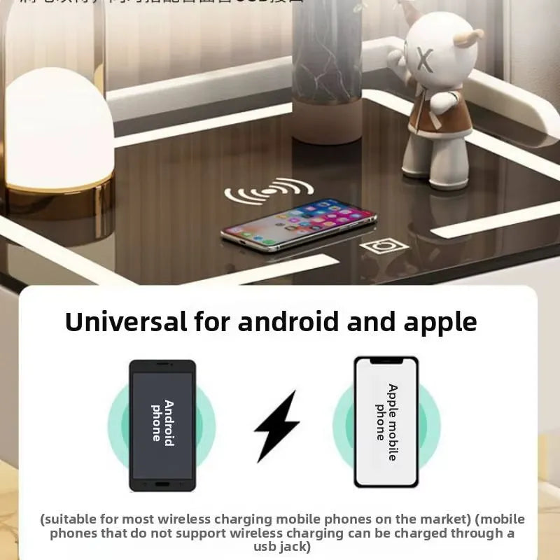 Mesa De Luz Smart Premium Led+carga Inalámbrica+bluetooth®